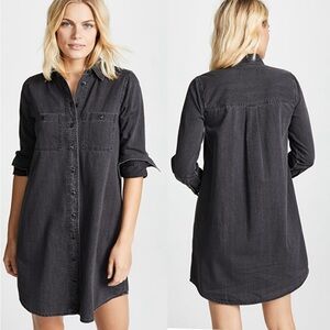 Madewell Charcoal Long Sleeve Denim Dress